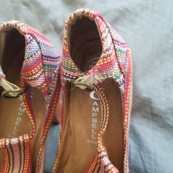 Jeffrey Cambell Foxy Multicolored Canvas Chunky Heels - Picture 4 of 7